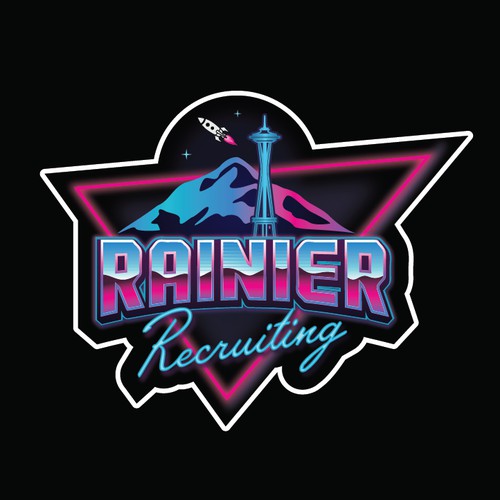 80's neon sticker design