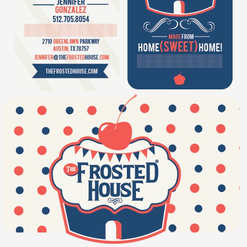Create the next logo and business card for The Frosted House