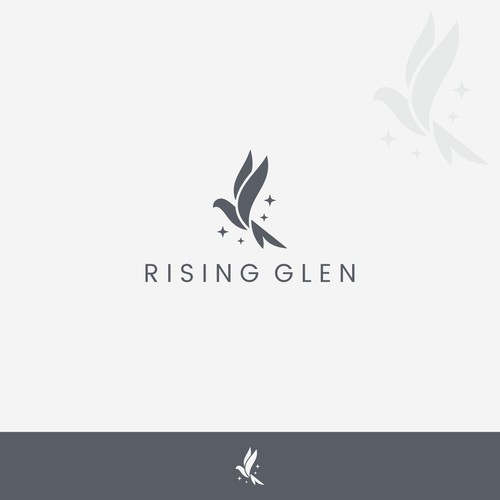 simple logo for rising glen