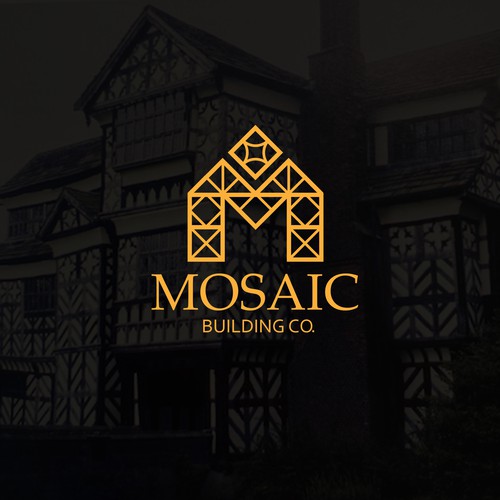 Mosaic building logo concept.