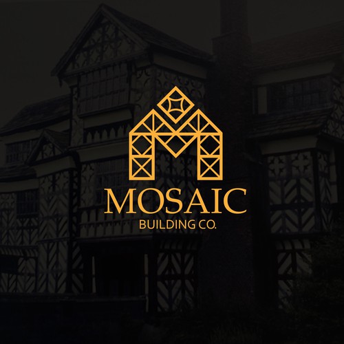 Mosaic building logo concept.
