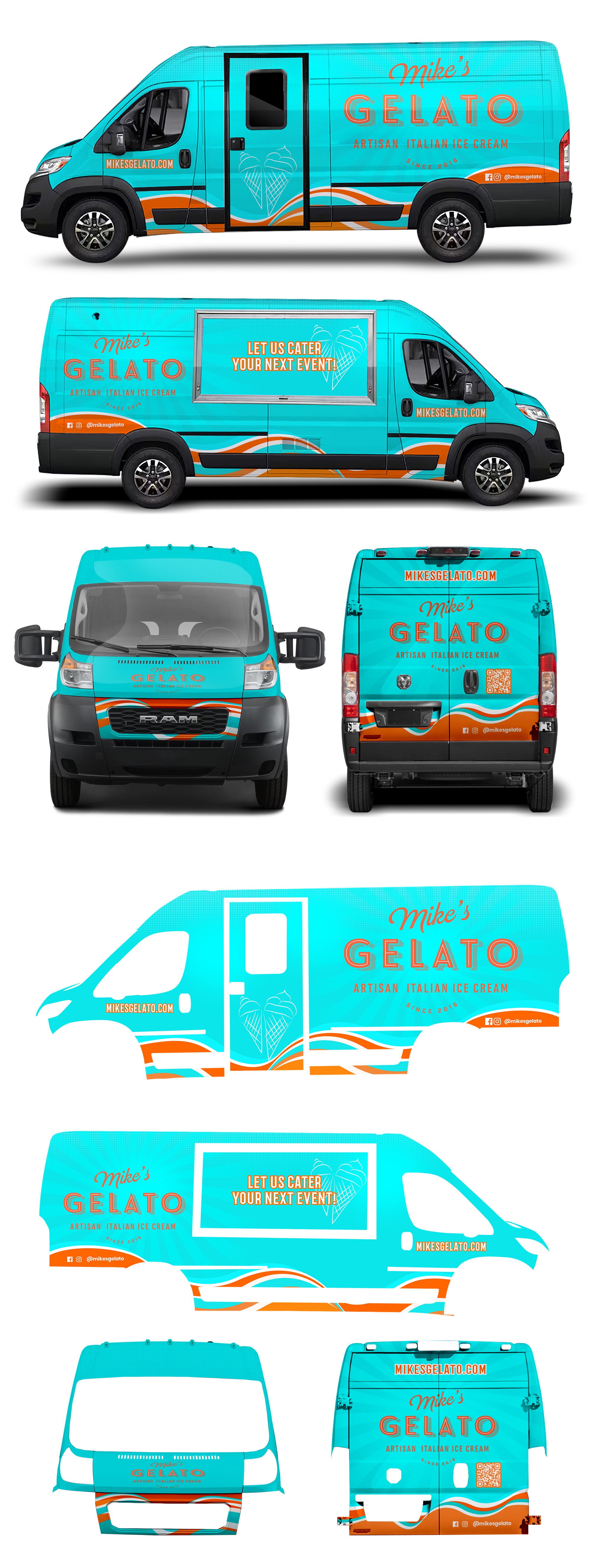 Artisan Gelato Food Truck Wrap (Promaster Van)