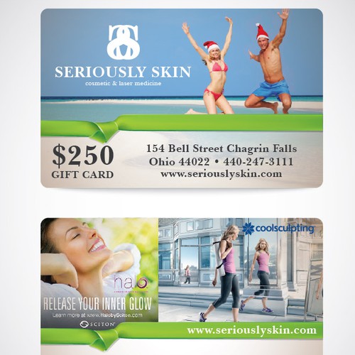 Holiday gift card design for a Cosmetic Medicine practice