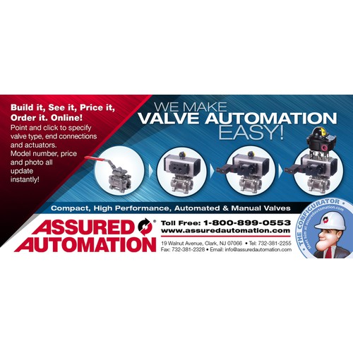 Design a modern, industrial look print ad for Assured Automation