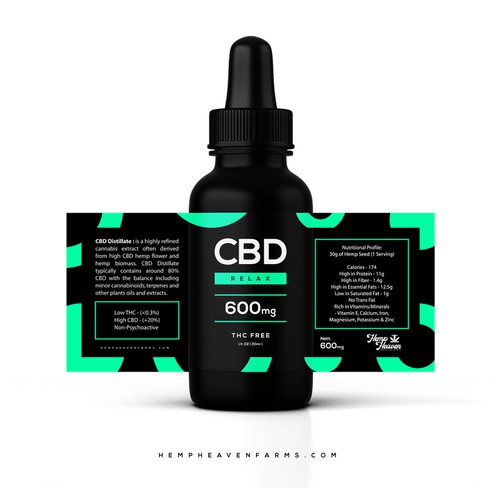 CBD liquid label design 