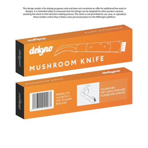 Packaging design for mushroom knives
