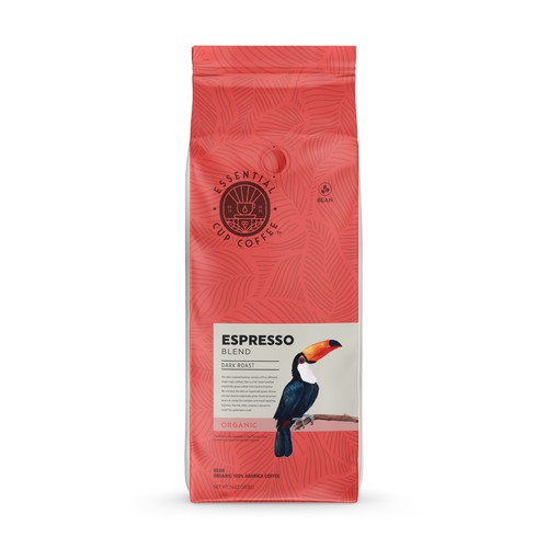 3D Render & Visualization of Organic Espresso Blend: Essential Cup Coffee Packaging