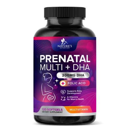 Prenatal Vitamins Label Design needed for Nature's Nutrition