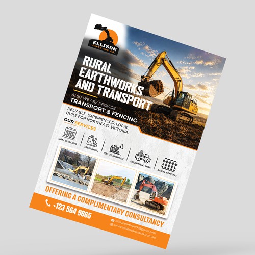 Rural Earthworks & Transport Flyer Design | Ellison Earth & Ag