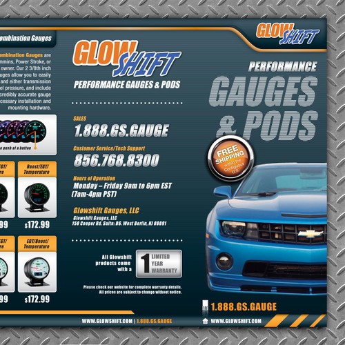 Design GlowShift Gauges New Trifold Brochure!