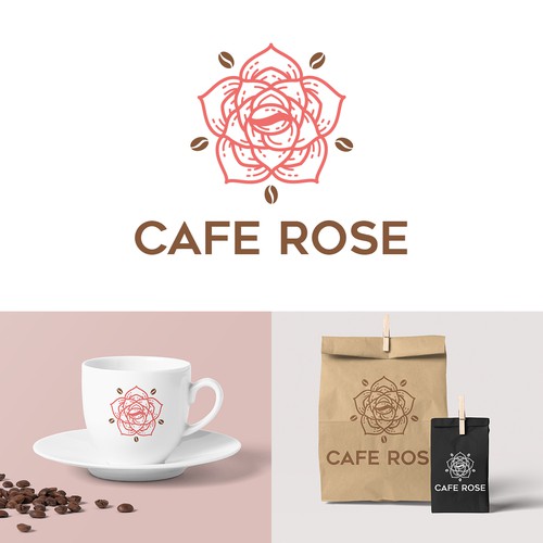 Logo concept to Cafe Rose