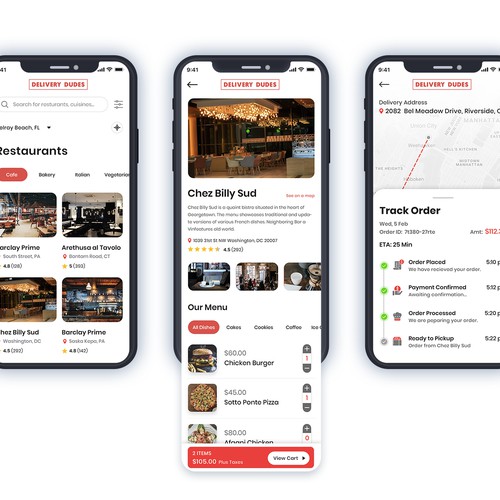 Design of an intuitive, upmarket food delivery app