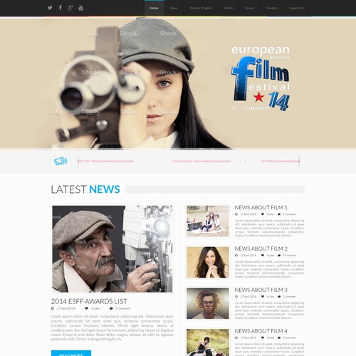 New website design for European Student Film Festival