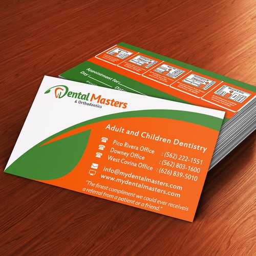 Fresh NEW Dental Masters Business Card