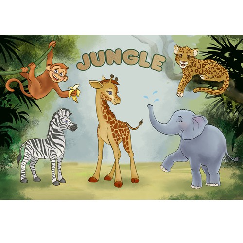 Design fun and engaging baby placemats with animal scenes!