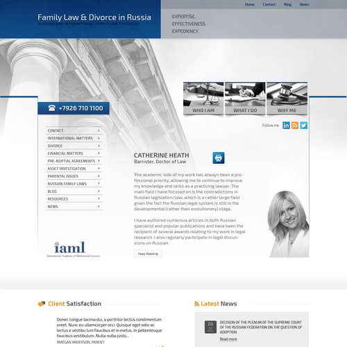 Create a sleek legal website design