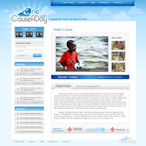 Website for Charity Fundraising Website - OneCauseADay.com