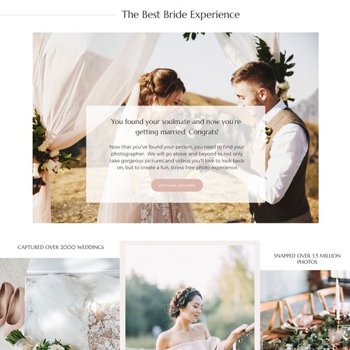 Website design for wedding photographer