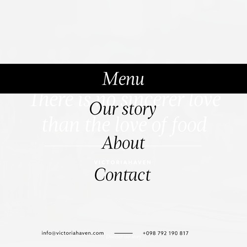 Web design concept for Norway restaurant