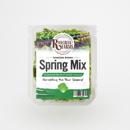 Spring Mix label for an Organic farm