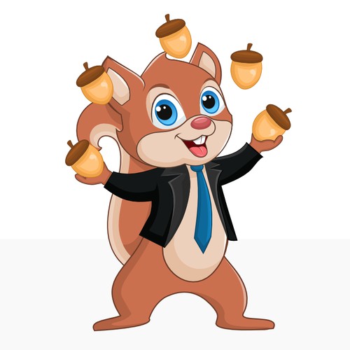 Create a LOVELY (SQUIRREL) CARTOON character to be used as an app icon