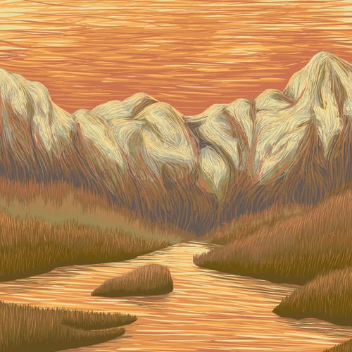 Vintage Landscape Illustration