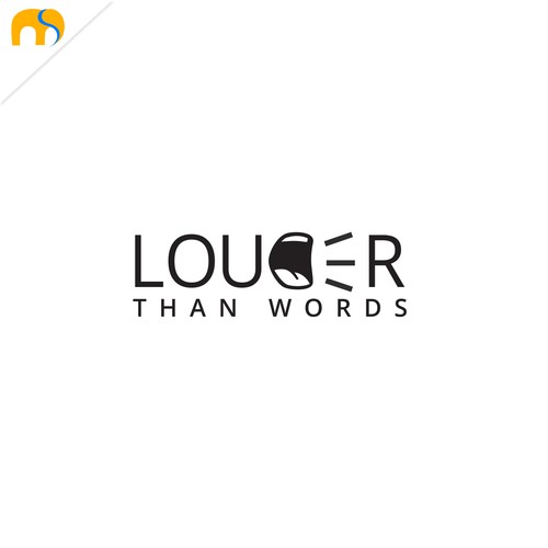 Louder Than Words creative logo design concept