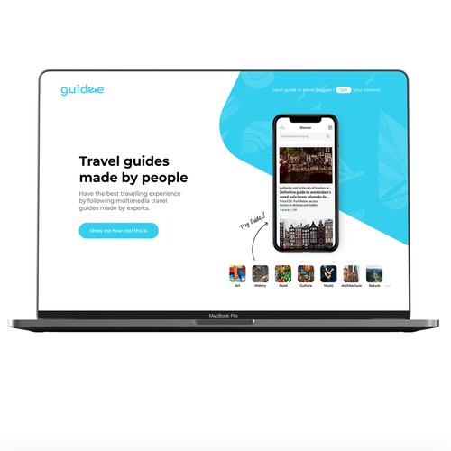 Landing Page for travel App