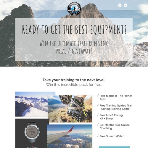 Landing page Trail Running Contest