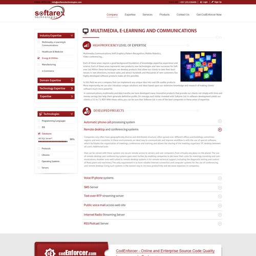 Create great design for highly innovative software outsourcing and software development company