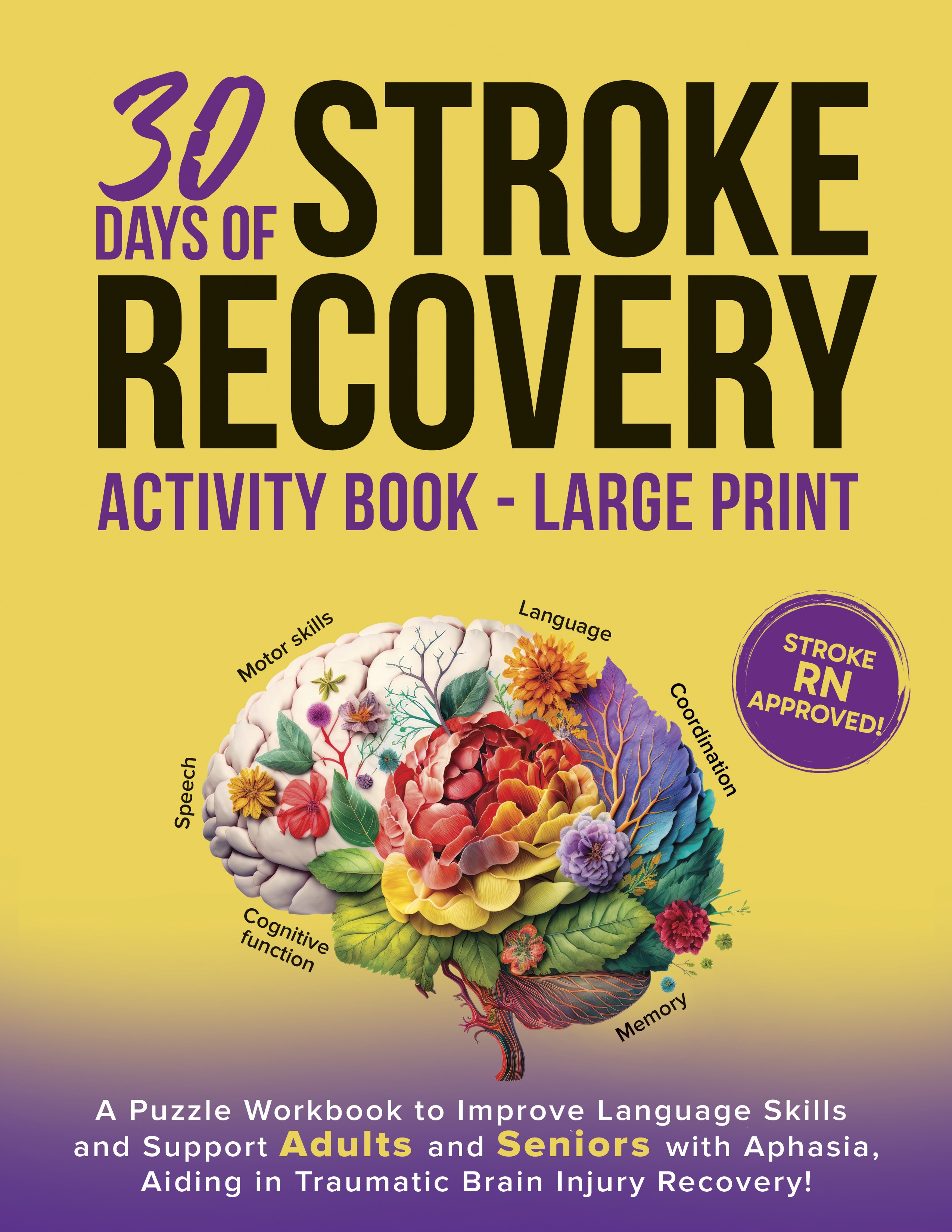 30 Days of Stroke Recovery Activity Book – Large Print