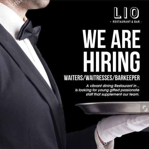 Job recruitment Poster for modern Premium Restaurant