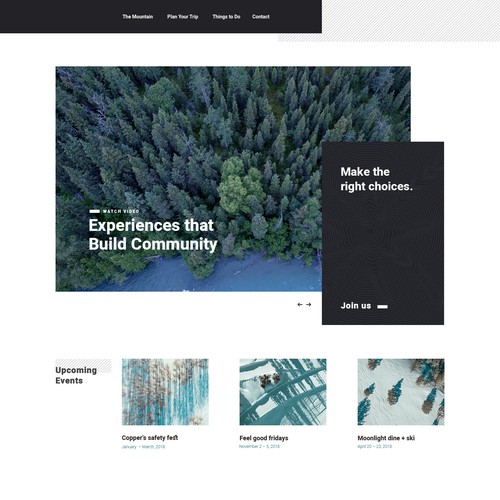 Main page of a Wordpress theme