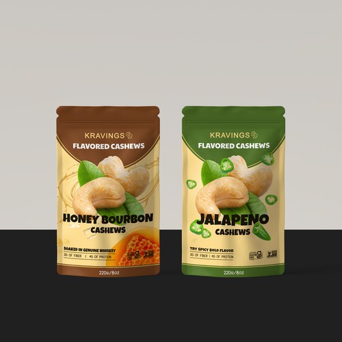 Cashew flavors packaging design 