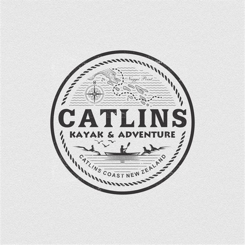 classic minimalists adventure logo for Catlins Kayak & Adventure