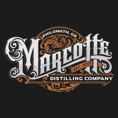 Philomath, Oregon " Marcotte Distilling Co. logo