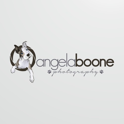 Logo for photographer using a pit bull puppy