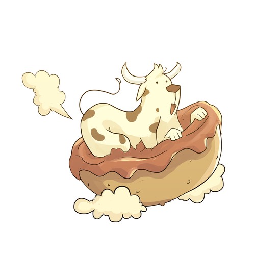 Cow and ice cream bun