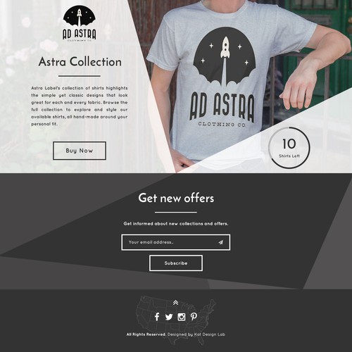 T-Shirt company landing page