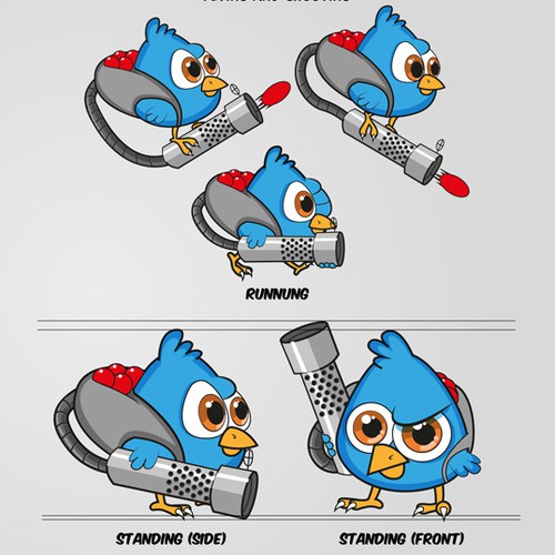 Shooting Bird character for Iphone/Android Game app