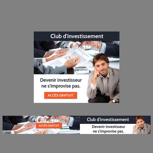 "Ecole des Finances Personnelles is looking for 3 ad banners to promote an investment club".