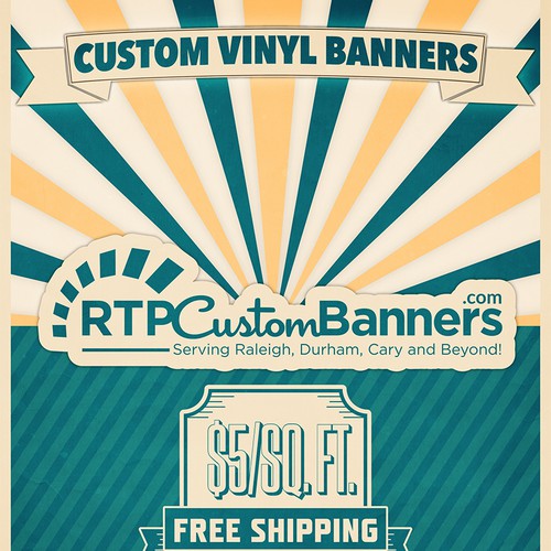 Need a Vintage/Retro Poster designed for an online banner business.