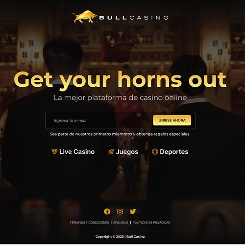 Coming Soon Landing page for the Bull Casino Website