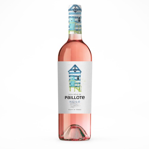 Rosé Wine Label " Mon rêve de Paillote"