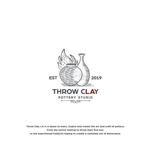 Pottery Studio Logo for "Throw Clay LA"
