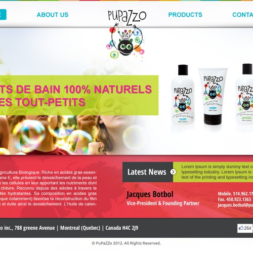 website design for Health&Beauty company, product for kids