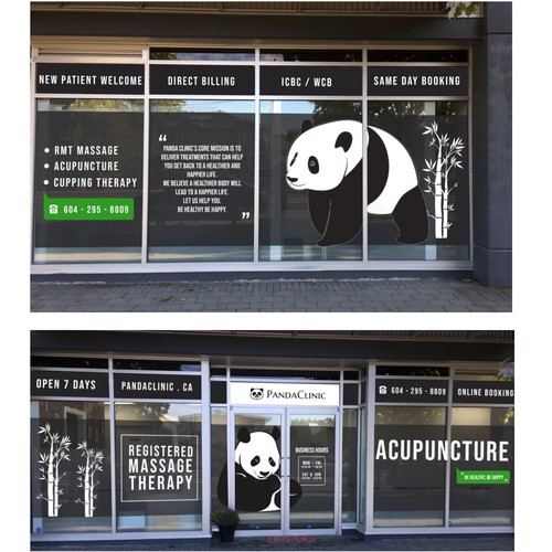 Design Windows decals for PandaClinic