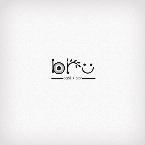 logo concept for brü bar + café