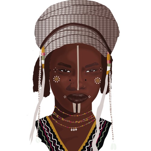 Fulani Tribe Woman Illustration -African Art