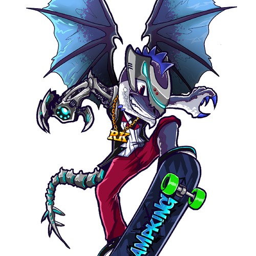 Design a dragon for skateboard design